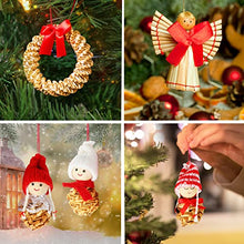Carica l'immagine nel visualizzatore di Gallery, EYCLFY 52 Pezzi Stelle in Paglia Decorazioni Natalizie per Albero, Decori Albero Natale da Appendere Particolari, Addobbi Natalizi per Albero Angeli Paglia