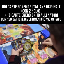 Carica l&#39;immagine nel visualizzatore di Gallery, ABDA 120 Carte Pokemon Originali Italiane Assortite - Include alcune abda Sleeves (Bustine) Protettive
