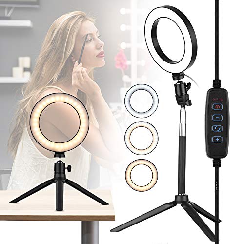 Luce ad Anello Dimmerabile, Andoer 6 pollici LED Ring Light dimmerabile USB...