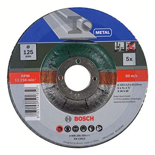 Bosch Home and Garden 2609256333 Mola Taglio Metallo 125 125 x 22.23 x 2.5 mm