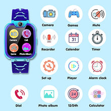 Carica l&#39;immagine nel visualizzatore di Gallery, Smartwatch per Bambini con Telefono, Orologio Intelligente con 16 Giochi Chiamata Musicale SOS Touchscreen Fotocamera, Smart Watch per Ragazzi Ragazze Regalo di Compleanno[Scheda SD integrata]
