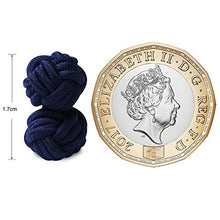 Carica l&#39;immagine nel visualizzatore di Gallery, HONEY BEAR Unisex adulto Seta del nodo gemelli, rotonda per la Blu Navy 2 - Ilgrandebazar