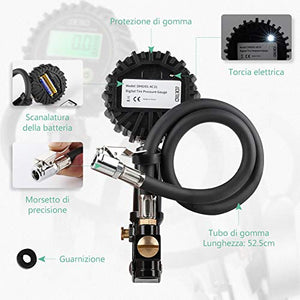 LOETAD Manometro Pressione Gomme Digitale Pistola Gonfiaggio...
