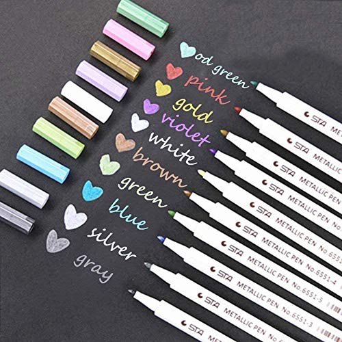 Lypumso Pennarelli Metallici, 10 Pezzi Colori Assortiti Penne per Album...