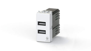 Presa USB da muro 2.4 Ampere, Compatibile con Vimar Plana, Bianca Bianco