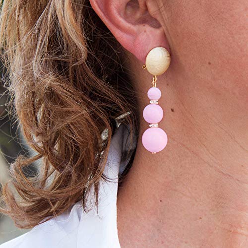 Orecchini a goccia, lunghi di una donna unica ed elegante con sfere in...