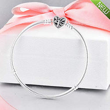 Carica l'immagine nel visualizzatore di Gallery, Regalo per la Festa della Mamma Bracciale a Catena con Cuore di Serpente per Donna 925 Argento Fai da Te Adatto per bracciali Pandora Originali Gioielli di Moda con ciondoli (18CM)