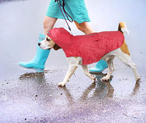 Idepet - Mantella per cani con cappuccio e foro il XXXXXXL, Rosso
