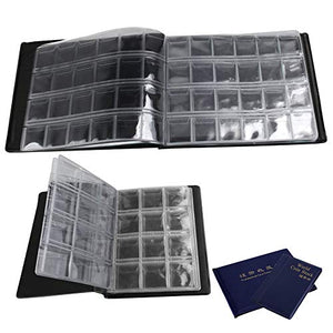 VINFUTUR 2pz Raccoglitore Monete Album Collezione Universale Blu - Ilgrandebazar