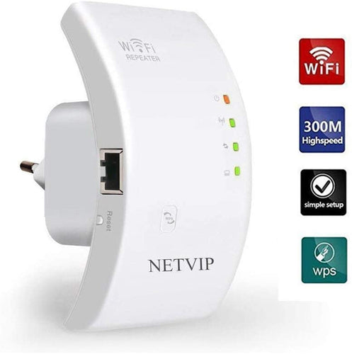 NETVIP Ripetitore WiFi Wireless 300Mbps/ 2.4GHz WiFi Extender e Access Point Potenzia la Tua Copertura Wi-Fi Compatibile con Tutti i Modem Router WiFi