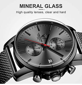 Orologi da uomo moda sport al quarzo analogico nero maglia acciaio... - Ilgrandebazar