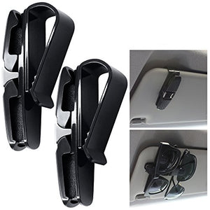 FineGood - Set di 2 supporti per occhiali da sole auto, con clip per...