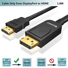 Carica l'immagine nel visualizzatore di Gallery, FOINNEX Cavo DisplayPort HDMI 1,8m,Adattatore DP 1.2 a a 1,8M