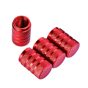Coprivalvola Pneumatici Tappi Valvola in Alluminio Auto Antipolvere Red