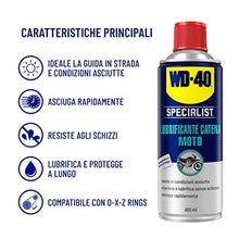Carica l'immagine nel visualizzatore di Gallery, WD-40 Specialist Moto Lubrificante Catena Moto per Condizioni Asciutte 400 ml