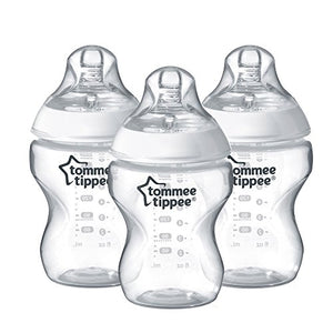 Tommee Tippee Closer to Nature Biberon 260ml, 3 Pezzi, Trasparente - Ilgrandebazar