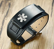 Carica l'immagine nel visualizzatore di Gallery, PJ JEWELLERY - Braccialetto da Uomo in Acciaio Inox e Pelle, Regolabile, con...