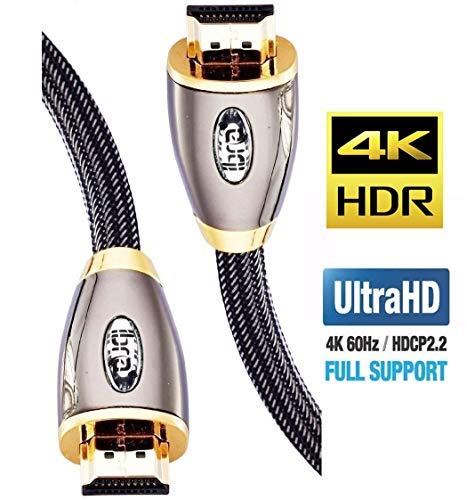 IBRA Cavo HDMI 4K Ultra HD 2M - Ethernet ad PRO GOLD - 2 METROS, nero/bianco - Ilgrandebazar