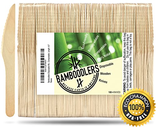 BAMBOODLERS Coltelli Monouso in Legno | 100% Naturale, Ecologico,... - Ilgrandebazar