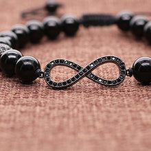 Carica l&#39;immagine nel visualizzatore di Gallery, COAI Bracciale Infinito con Perle in Tormalina Nera e Occhio di