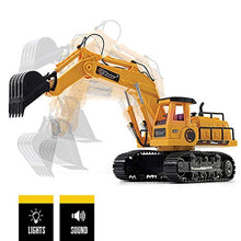 Carica l'immagine nel visualizzatore di Gallery, Top Race Escavatore funzionale completo di 7 canali RC, trattore elettrico...