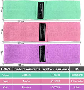 Fascia elastica per il fitness, set di cinturini la resistenza dell'anca...