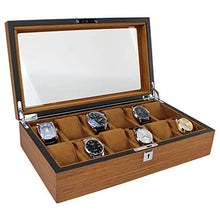 Carica l&#39;immagine nel visualizzatore di Gallery, Qiwode - Scatola per orologi da uomo, in legno massello, con 12 Grids