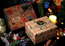 Carica l'immagine nel visualizzatore di Gallery, FullJoyHut Carta da Regalo Natalizio Set,tra cui 10 Carta da Regalo Natalizia,10 Etichette Regalo Natalizie Carta Kraft,4 Rotolo Corde di Luta e Cotone e Metallico per Confezione regalo di Natale