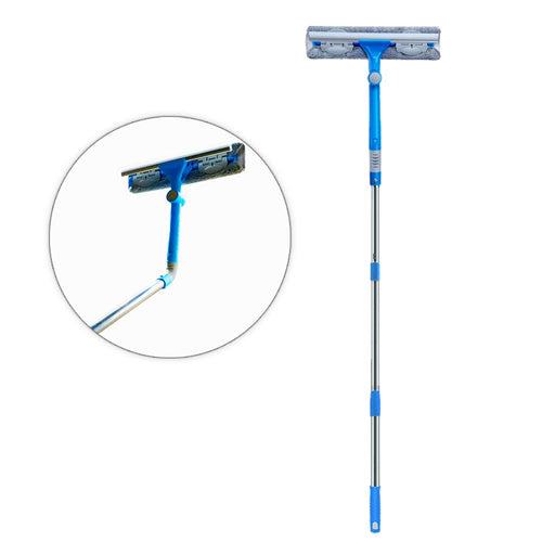 IKU Kit Lavavetri Telescopico 3-in-1 (145cm) con Testa Tergivetri 145 CM, Blu - Ilgrandebazar