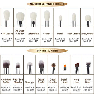 Jessup 15Pz Pennelli per trucco professionale Set pennelli Strumenti...