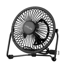 Carica l'immagine nel visualizzatore di Gallery, HUALANS Ventilatore USB in Acciaio,Ventilatore da Tavolo 4 Pollici Nero