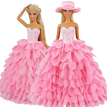 Carica l&#39;immagine nel visualizzatore di Gallery, Miunana Sera Party Abito Vestito Buddle Lungo A Scale + Cappello per Rosa - Ilgrandebazar