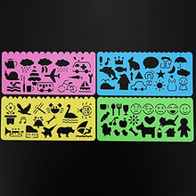 Carica l&#39;immagine nel visualizzatore di Gallery, Set di Stencil Stampini da Disegno in Plastica per Bambini, 74 Forme, 24... - Ilgrandebazar