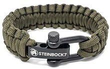 Carica l&#39;immagine nel visualizzatore di Gallery, Steinbock7, braccialetto paracord regolabile con chiusura 23 cm, Army-Green