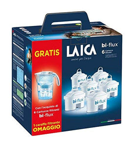 Laica J996 Kit 6 filtri + Caraffa Filtrante Stream Line, Colori Assortiti - Ilgrandebazar