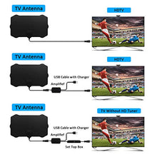 Carica l'immagine nel visualizzatore di Gallery, Antenna HDTV Interna, Antenna TV Digitale120 Miglia Gamma con Amplificatore Segnale per 4K 1080p VHF UHF DVB-T/DVB-T 2 Canali Gratuiti