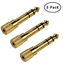 Carica l'immagine nel visualizzatore di Gallery, TriLink Adattatore per Cuffie [Rame Placcato Oro] da Jack 6.35mm maschio a...