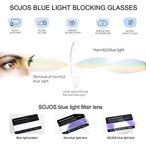 SOJOS Occhiali Anti Luce Blu Rotondi Vintage C3 Rossotelaio/ Lente Anti-blu - Ilgrandebazar