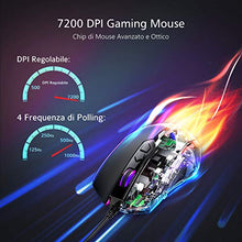 Carica l'immagine nel visualizzatore di Gallery, PICTEK Mouse Gaming, RGB 8 Pulsanti Proggrammabili 7200 DPI Pulsante...