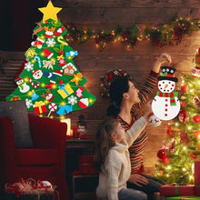 Carica l'immagine nel visualizzatore di Gallery, AOUVT Albero di Natale in Feltro per Bambini, Decorazione per Albero di Natale in Feltro Fai da te, Albero di Natale in Feltro con 40 Addobbi Rimovibili e 30 luci LED, Regali di Natale per Bambini