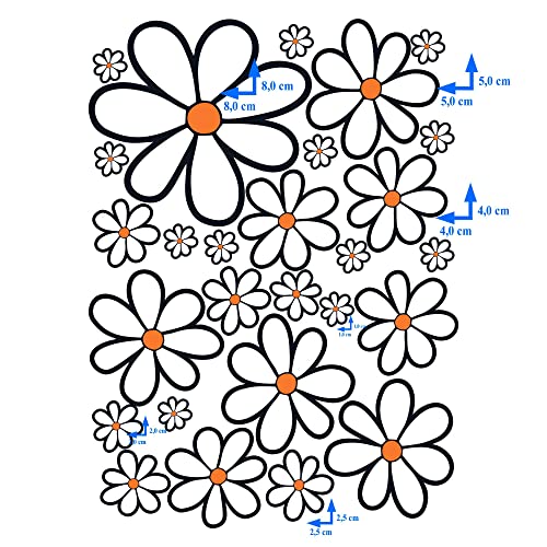 Set 8 Adesivi Auto Floreali Retrò - In Pellicola Oracal | Resistente Ai Raggi UV E Lavaggio - Foto 10