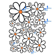 Carica l&#39;immagine nel visualizzatore di Gallery, GamesMonkey® - Adesivi Auto Fiori Margherite Prilblumen Tuning - 27/54 / 108 Pezzi - Carrozzeria Divertenti Moto Bicicletta Stickers Vetri Casco (Small, 27 Pezzi, Col 005)