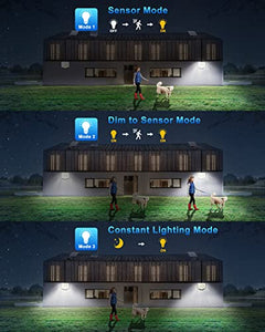 Luce Solare Led Esterno con Sensore di Movimento [228LED/3Modes] Luci Solari da Esterno con Telecomando, IP65 Impermeabile LED Lampade Solari da Esterni con Estensore da 5M Giardino Garage [1 Pezzi ]