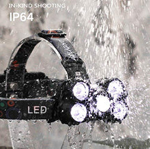 Carica l'immagine nel visualizzatore di Gallery, COOLEAD Torcia Frontale Zoomable 4 Modalità 5 LED,Lampada led...