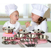 Carica l&#39;immagine nel visualizzatore di Gallery, Giocattoli per Pentole Cucina Bambini, in Acciaio...