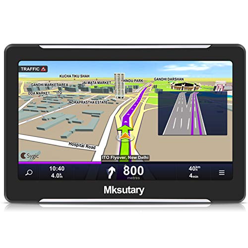 Mksutary GPS per Auto, Schermo di Navigazione, LCD Touch Capacitivo, Memoria...