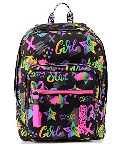 Seven Zaino Scuola Extra Fit, Nero Fantasia, Iridescent, Zaino Doppio Scomparto Super Capiente Con Maxi Tasca Frontale Con Organizer Per Piccoli Accessori, Scuola & Tempo libero, Bambine e Ragazze