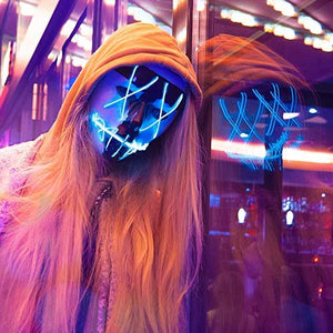 Halloween LED Maschere, Maschera Lllumina Costume Terribile con 3 Blu - Ilgrandebazar