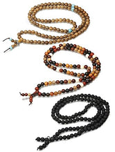 Carica l&#39;immagine nel visualizzatore di Gallery, BESTEEL 3 Pezzi Elastici Buddha Bracciali Collane Stile A, Pietra Lavica Nera - Ilgrandebazar