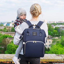 Carica l'immagine nel visualizzatore di Gallery, Zaino Mamma neonato Fasciatoio, Multifunzione Bambino Borsa Nappy Navy Blu 3